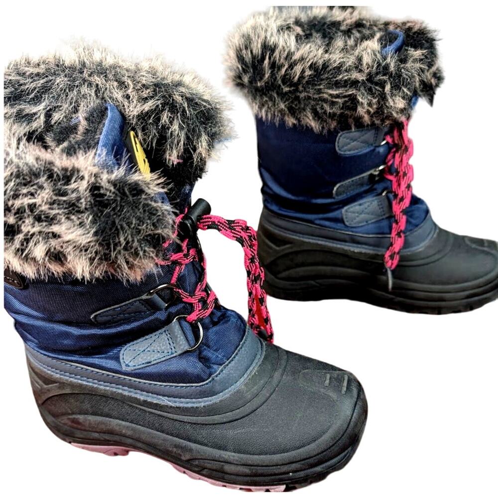 Tamarack Youth Girls Snow Winter Boots Fur Lined Lace Up Water Resistant Size 4 - Picture 2 of 9
